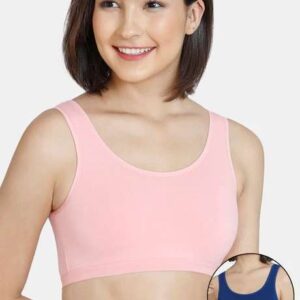 Zivame Girls Double Layered Non-Wired Full Coverage Slip-on Beginner Bra (Pack Of 2) - ZI10WR